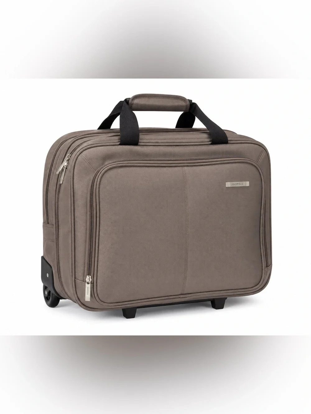 Professional Taupe Laptop Briefcase with Wheels - Men Bags